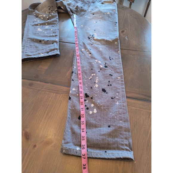Born Fly Jeans Men's Size 40 Gray Denim Button Fly Straight Leg Paint Splatter - Picture 13 of 16